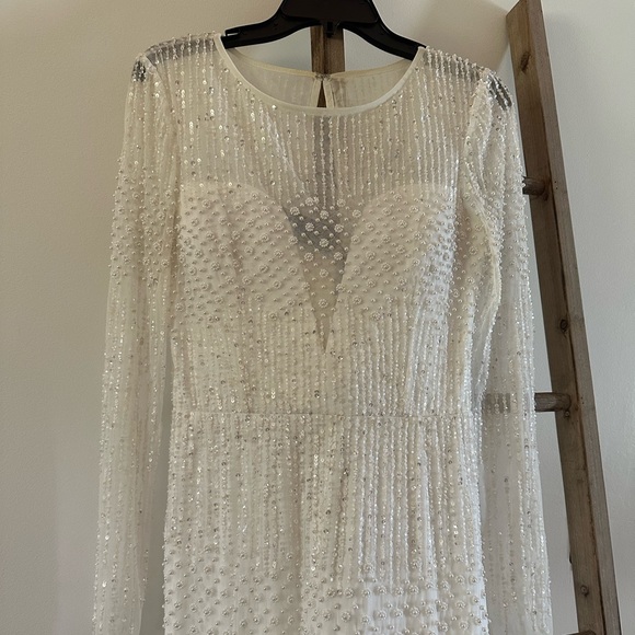 Long Sleeve Beaded Gown